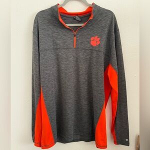 Men’s Clemson Tigers Quarter Zip Pullover, Size XL